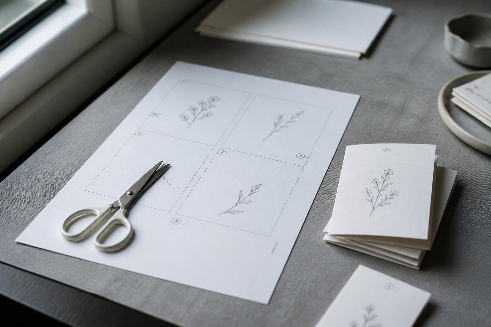 Printed card sheet ready to cut